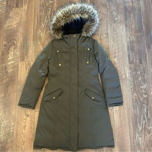Rienda Reversible Parka Coat Black OR Olive Green Medium
